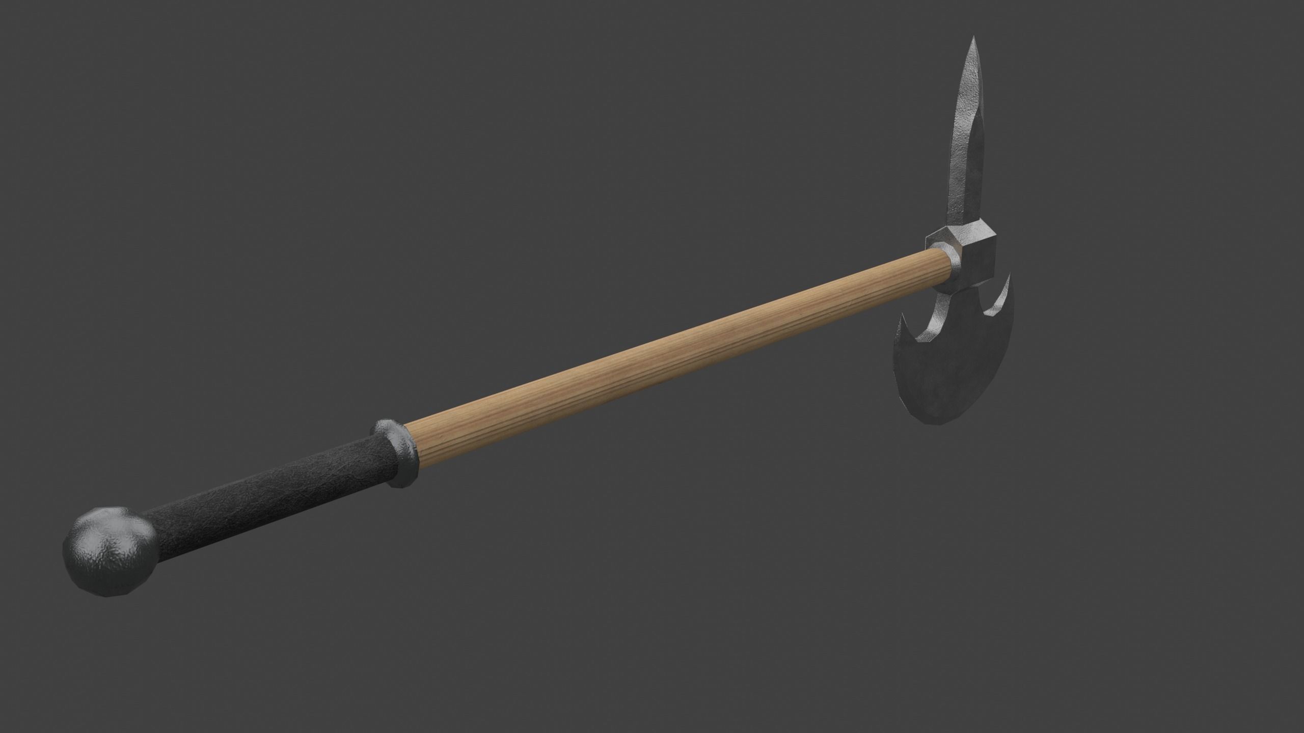 Tabar Single-Bladed Ax Low-poly 3D model_5