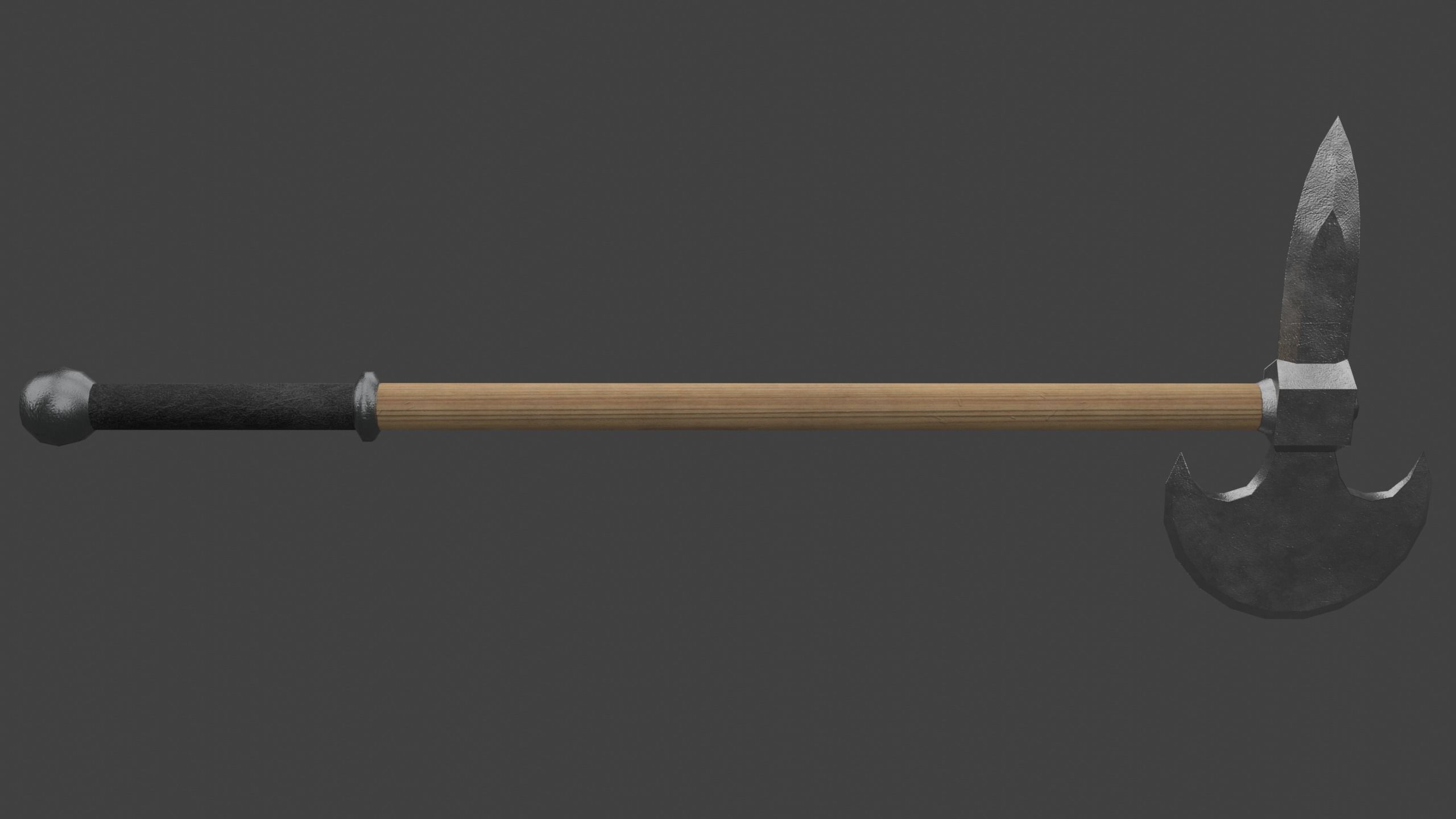 Tabar Single-Bladed Ax Low-poly 3D model_2