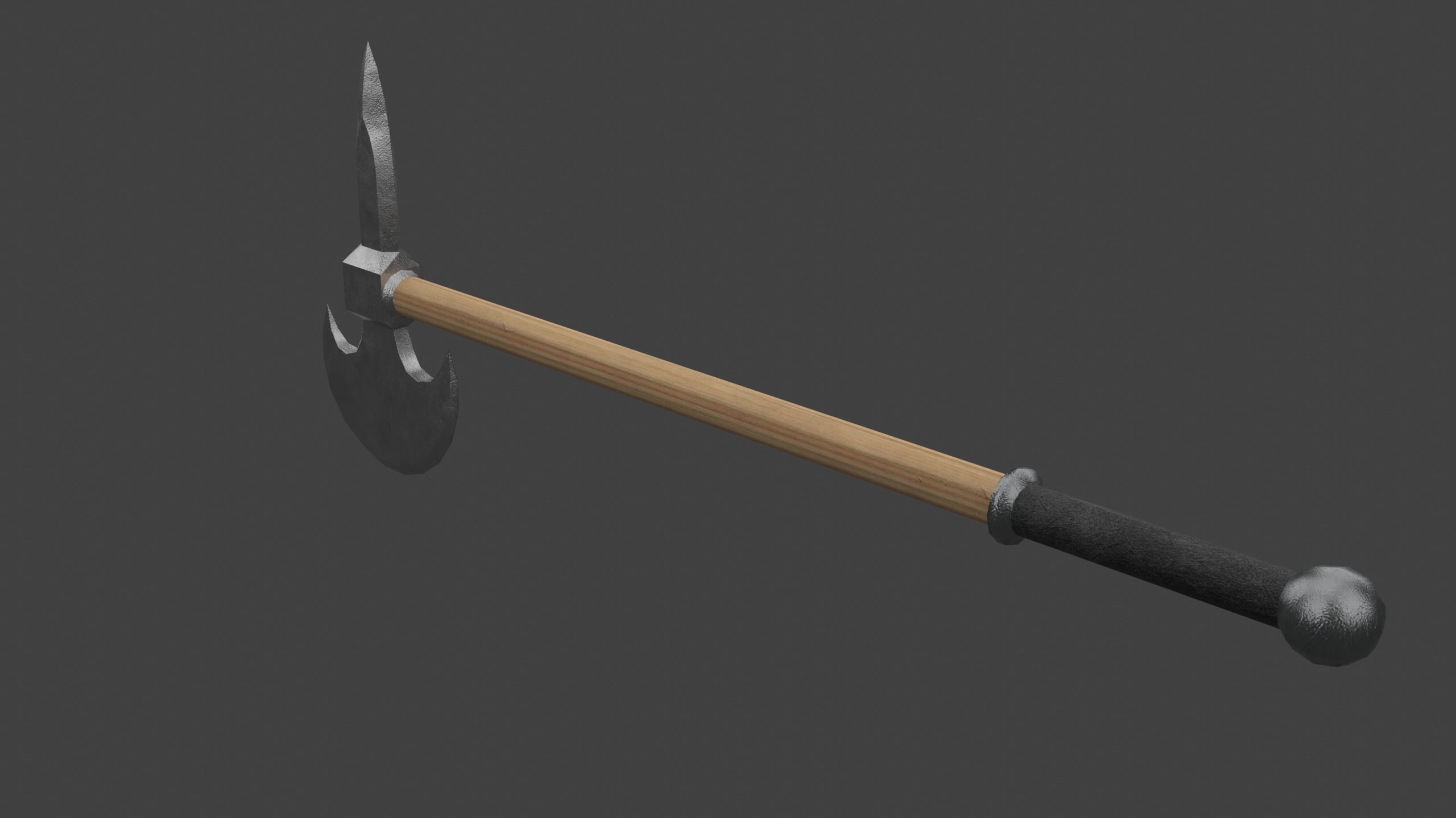 Tabar Single-Bladed Ax Low-poly 3D model_4