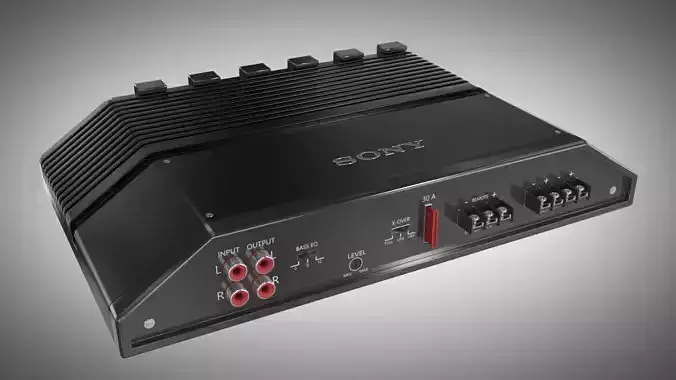 Amplifier sony car audio Low-poly 3D model