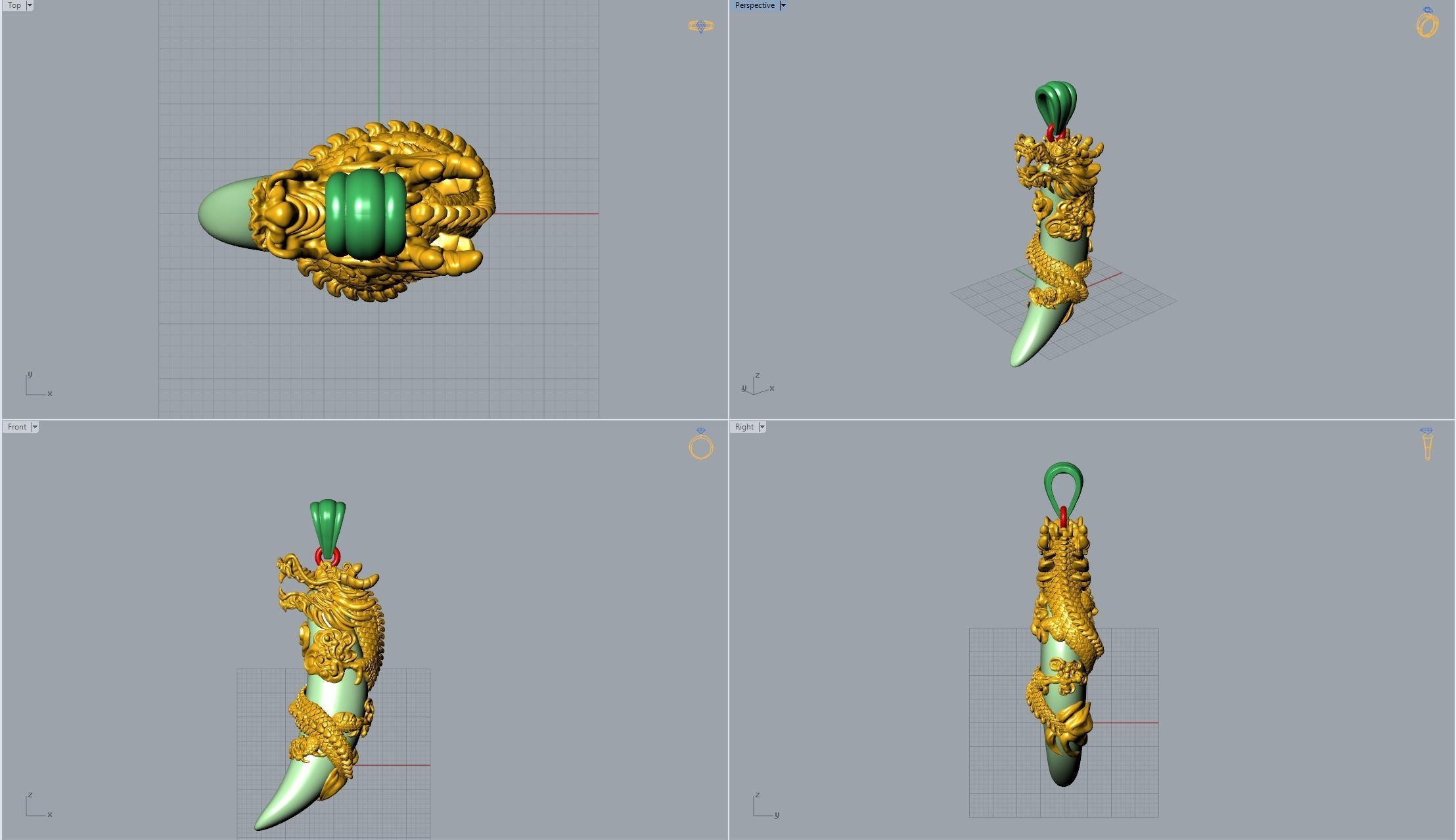 Necklace 3D Printing Dragon Model 2 3D print model_7