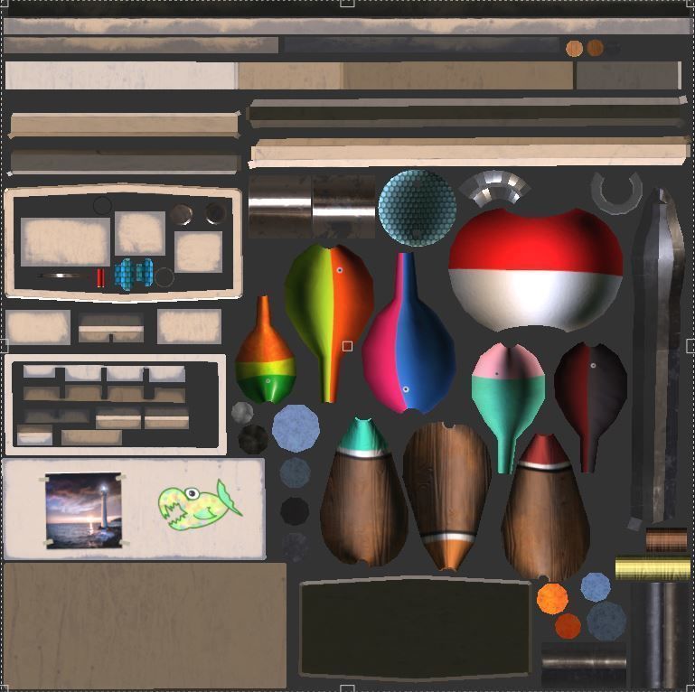 Low-poly handpainted fishermans box Low-poly 3D model_12