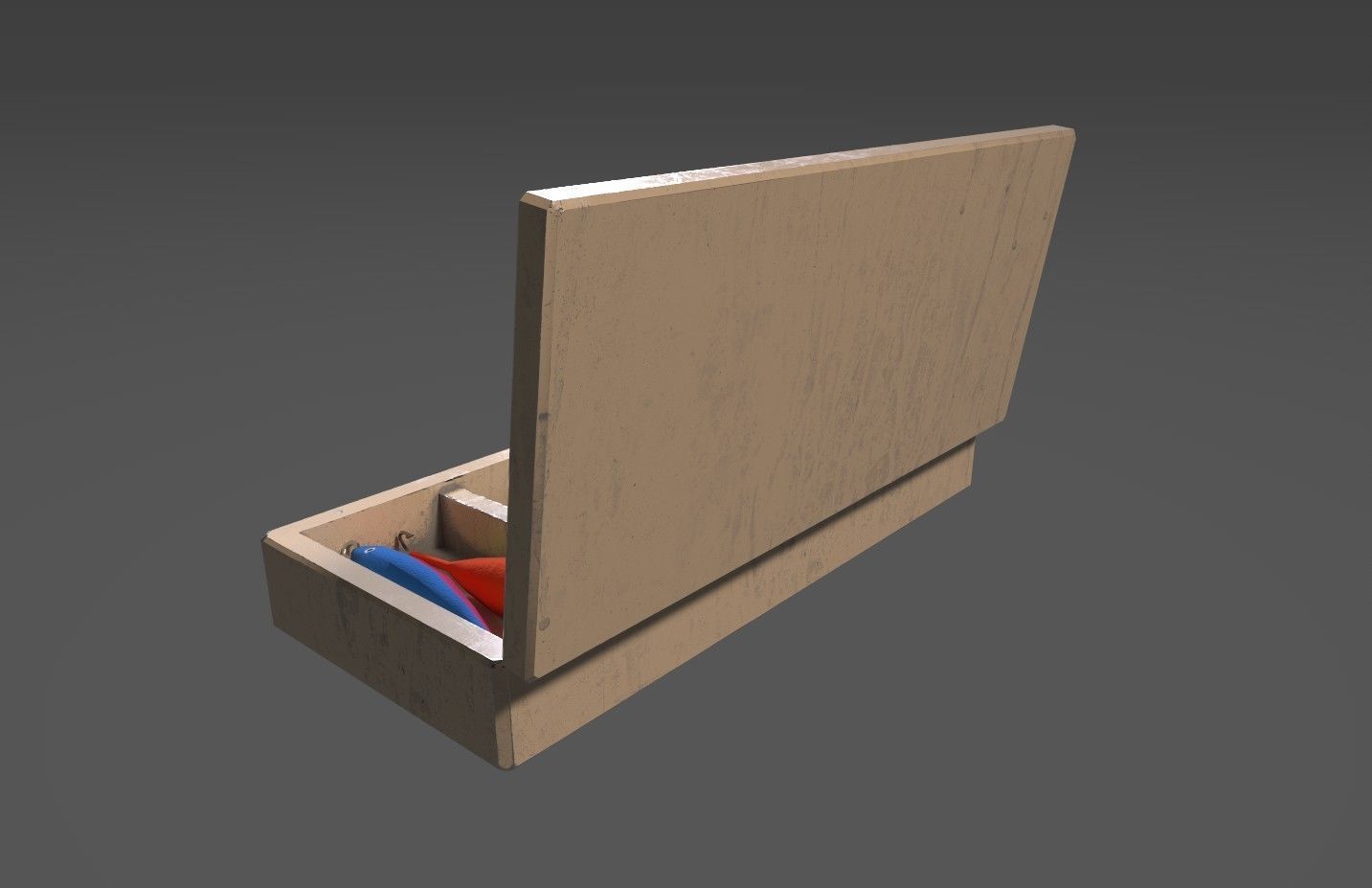 Low-poly handpainted fishermans box Low-poly 3D model_3