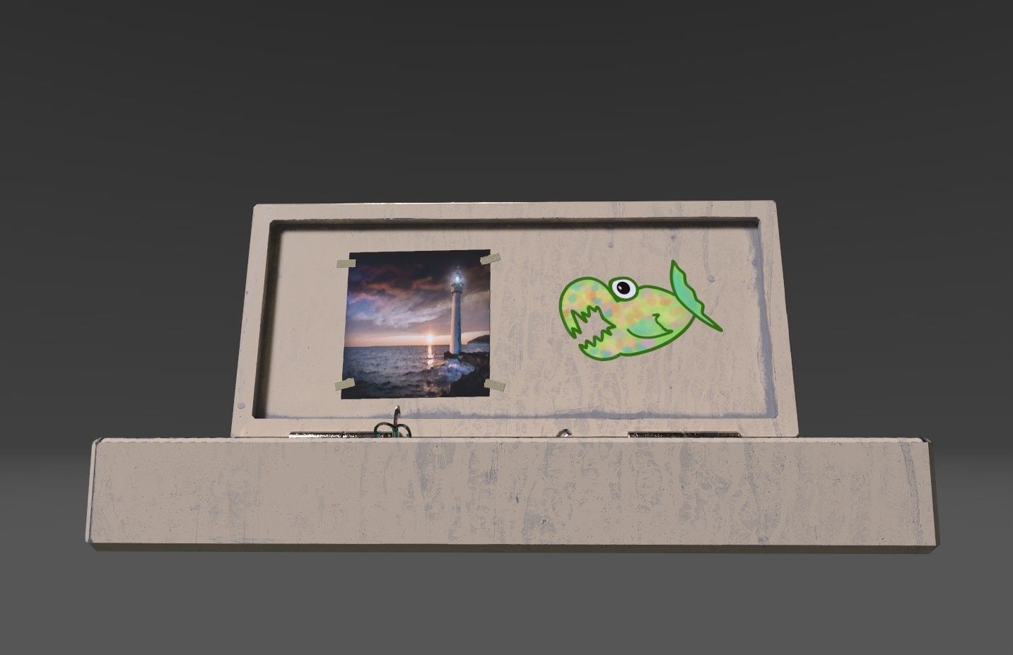 Low-poly handpainted fishermans box Low-poly 3D model_5