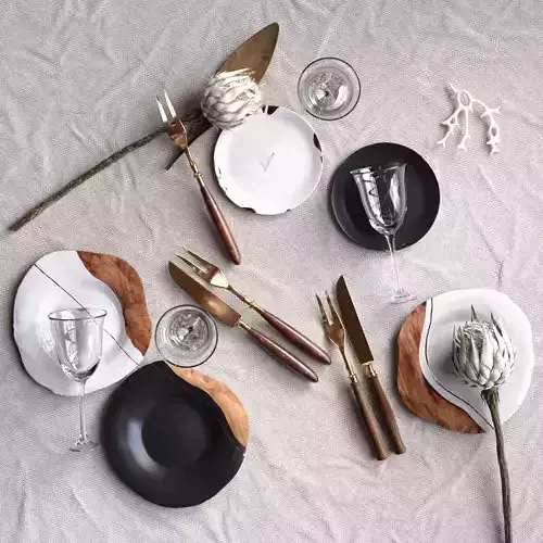 Terra Plates Cutlery with Artichoke