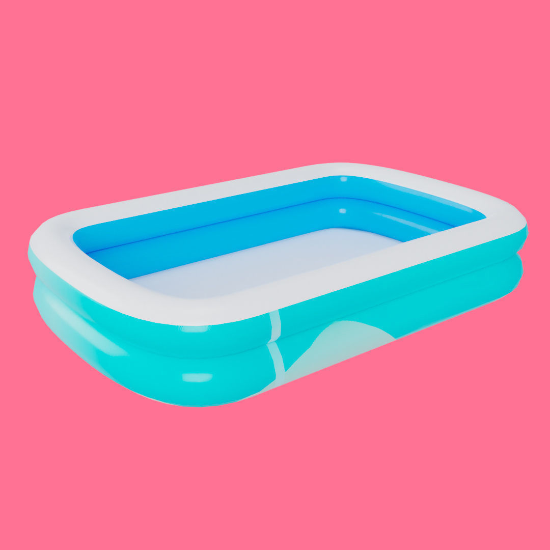 Square Inflatable Swimming Pool Low-poly 3D model_1