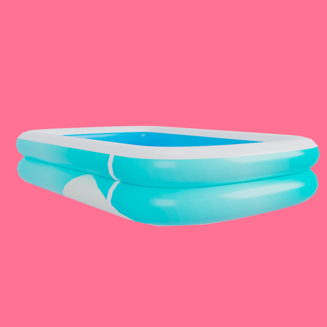 Square Inflatable Swimming Pool Low-poly 3D model_4
