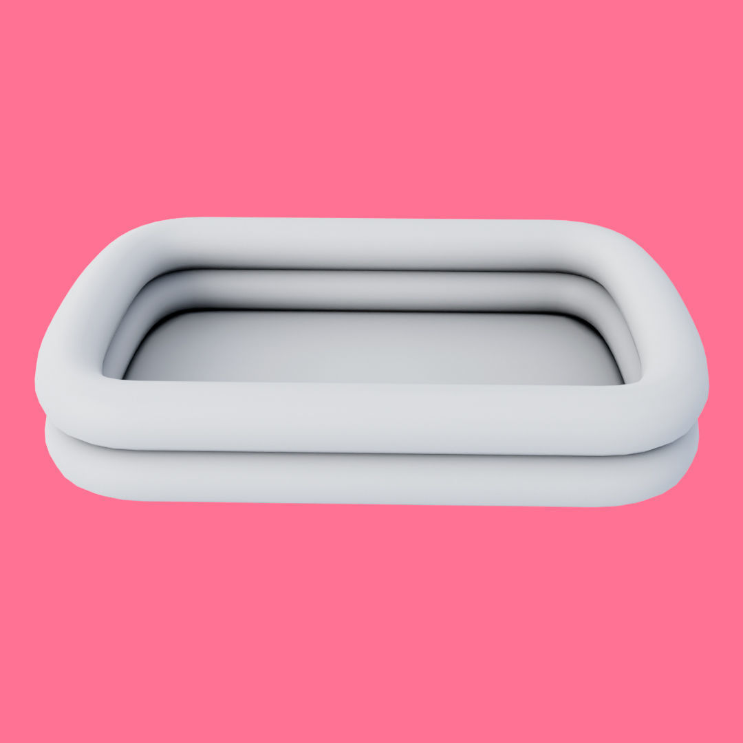 Square Inflatable Swimming Pool Low-poly 3D model_25