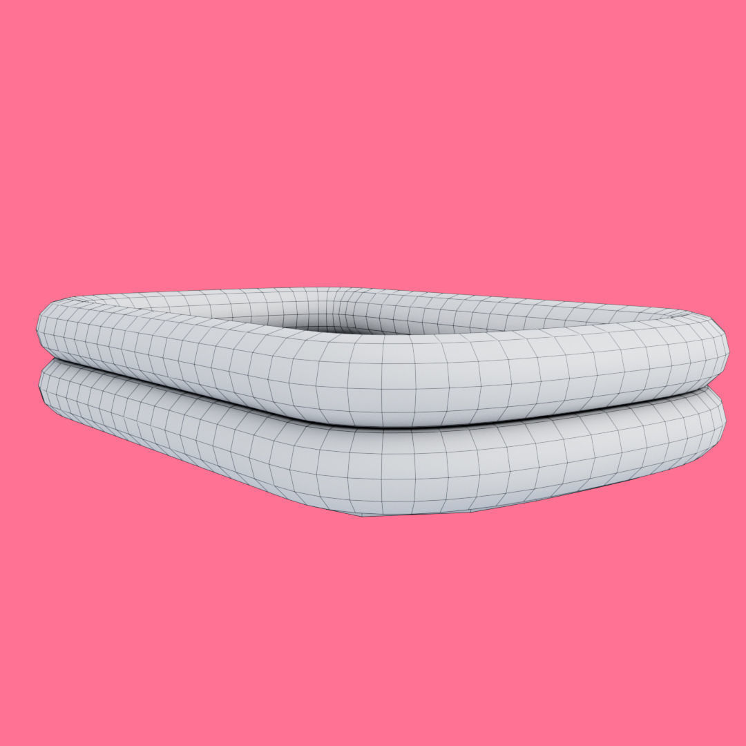 Square Inflatable Swimming Pool Low-poly 3D model_29