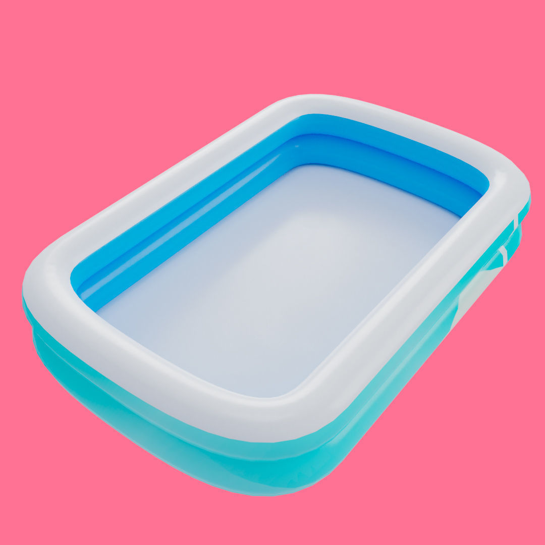 Square Inflatable Swimming Pool Low-poly 3D model_2