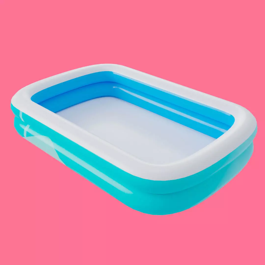 Square Inflatable Swimming Pool Low-poly 3D model_0