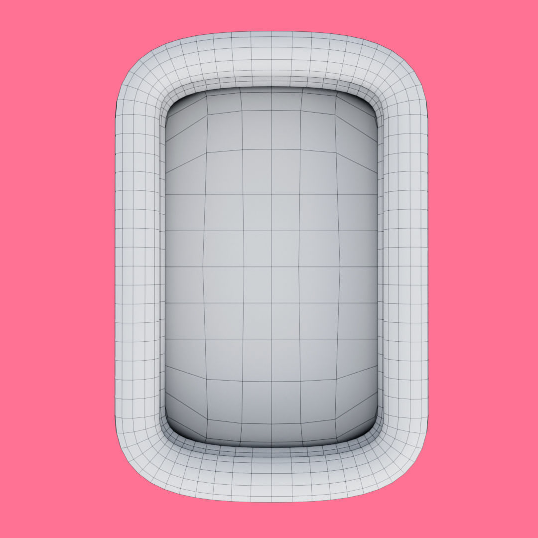 Square Inflatable Swimming Pool Low-poly 3D model_11