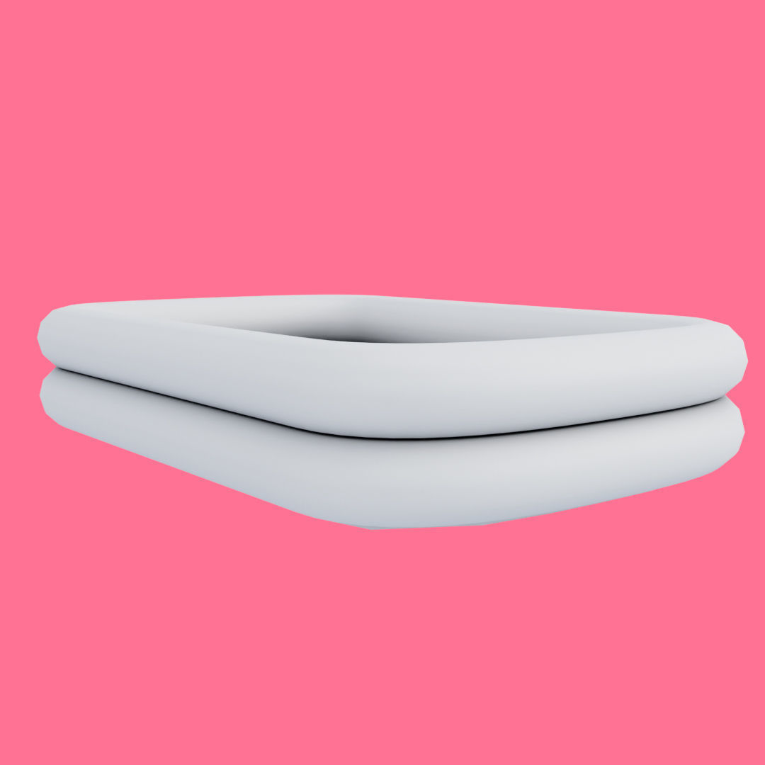 Square Inflatable Swimming Pool Low-poly 3D model_15