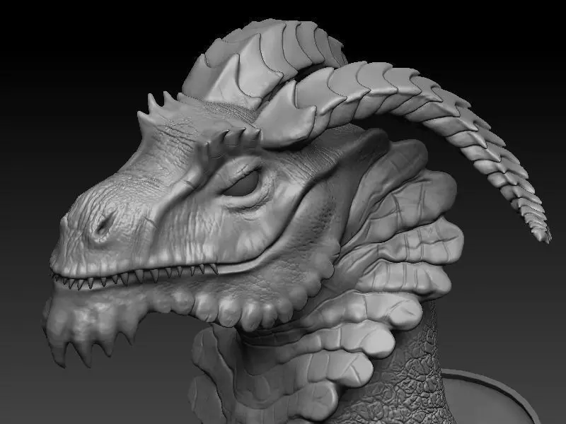 dragon bust 3D print model_0