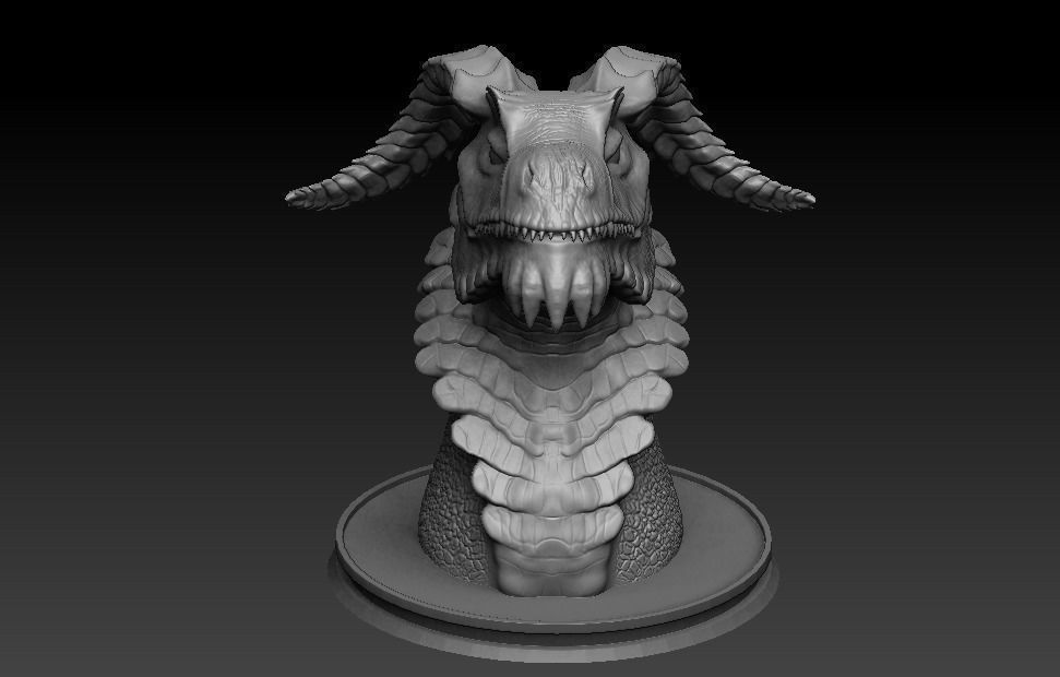 dragon bust 3D print model_2