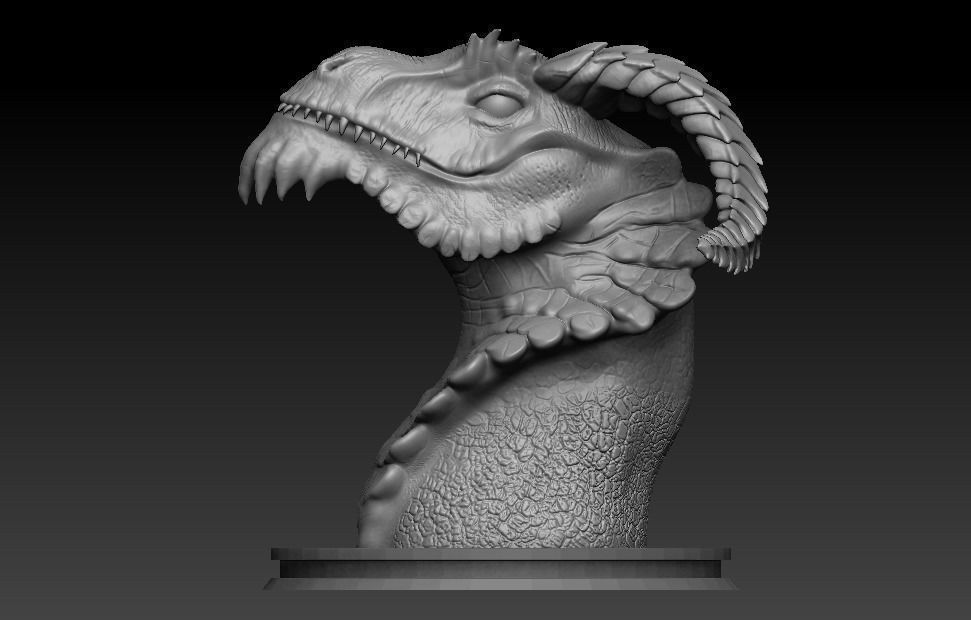 dragon bust 3D print model_3