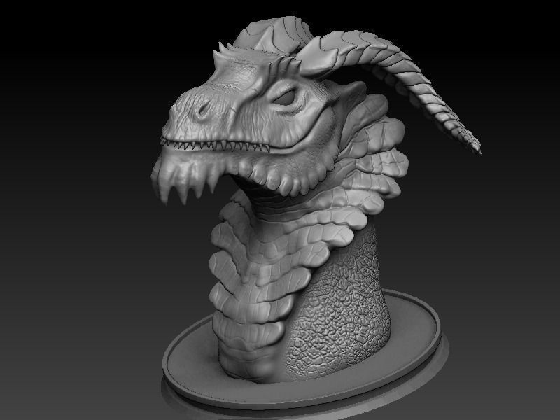 dragon bust 3D print model_7