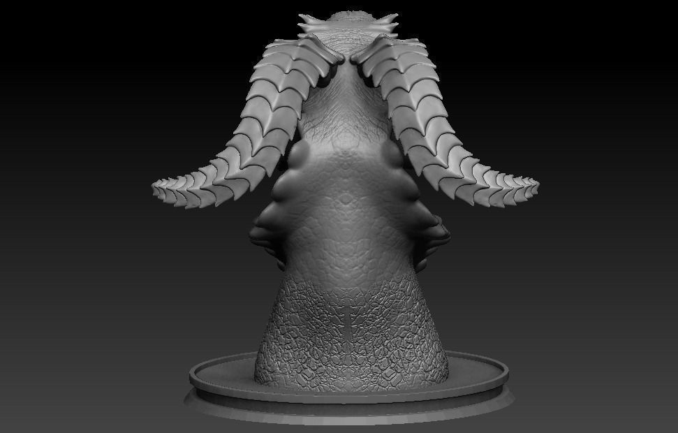 dragon bust 3D print model_5