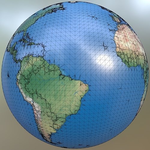 Political map of the Earth 3D model 3D model