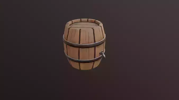 low poly Barrel wooden