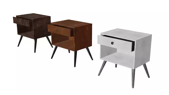 Bedside Table 3D Model Low-poly 3D model