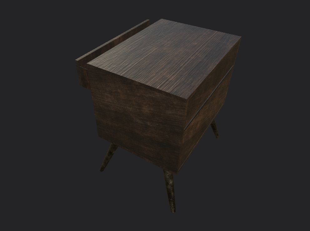 Bedside Table 3D Model Low-poly 3D model_8