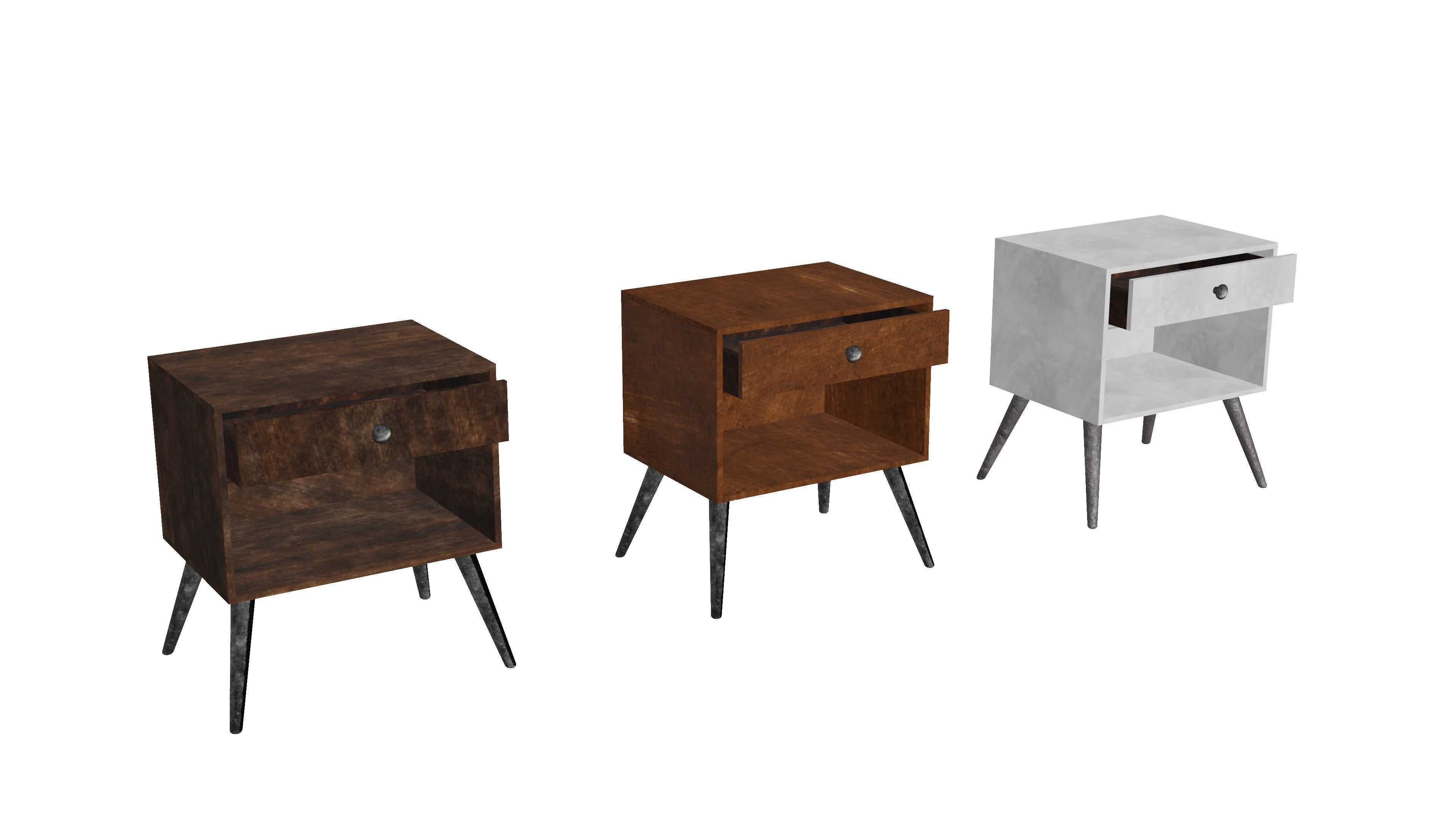 Bedside Table 3D Model Low-poly 3D model_9