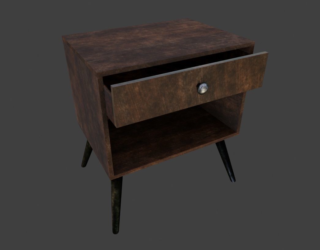 Bedside Table 3D Model Low-poly 3D model_17