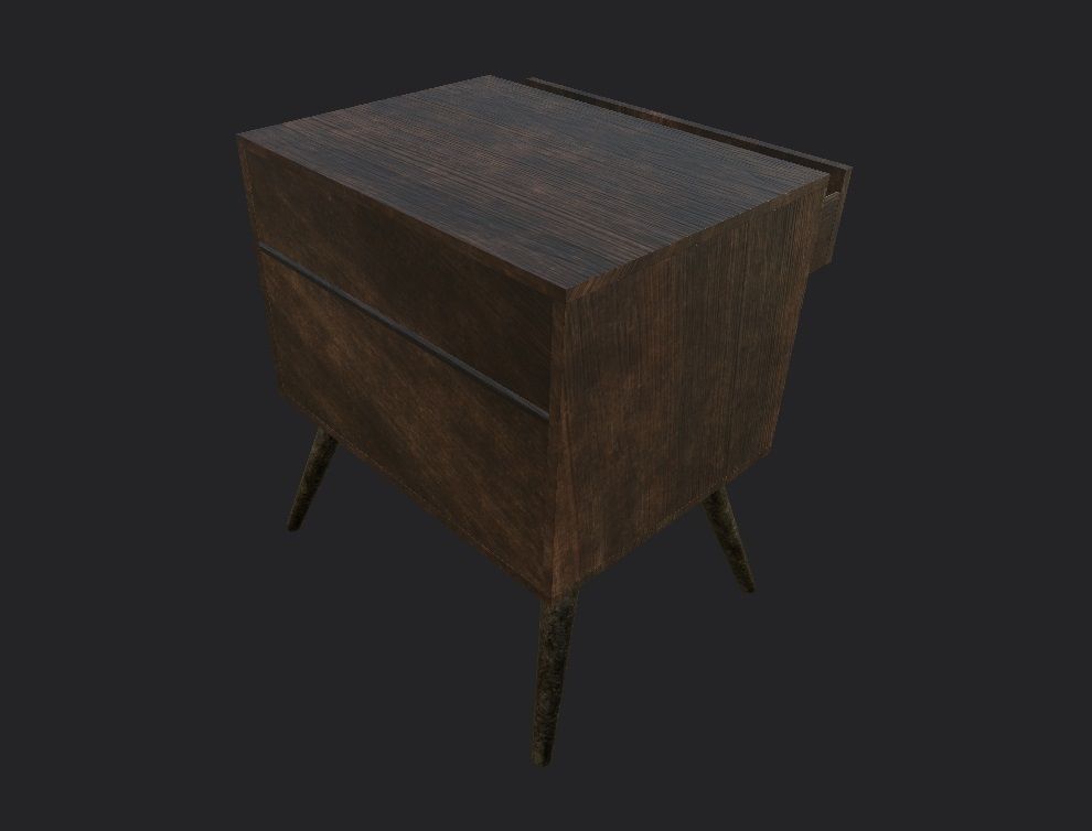 Bedside Table 3D Model Low-poly 3D model_14