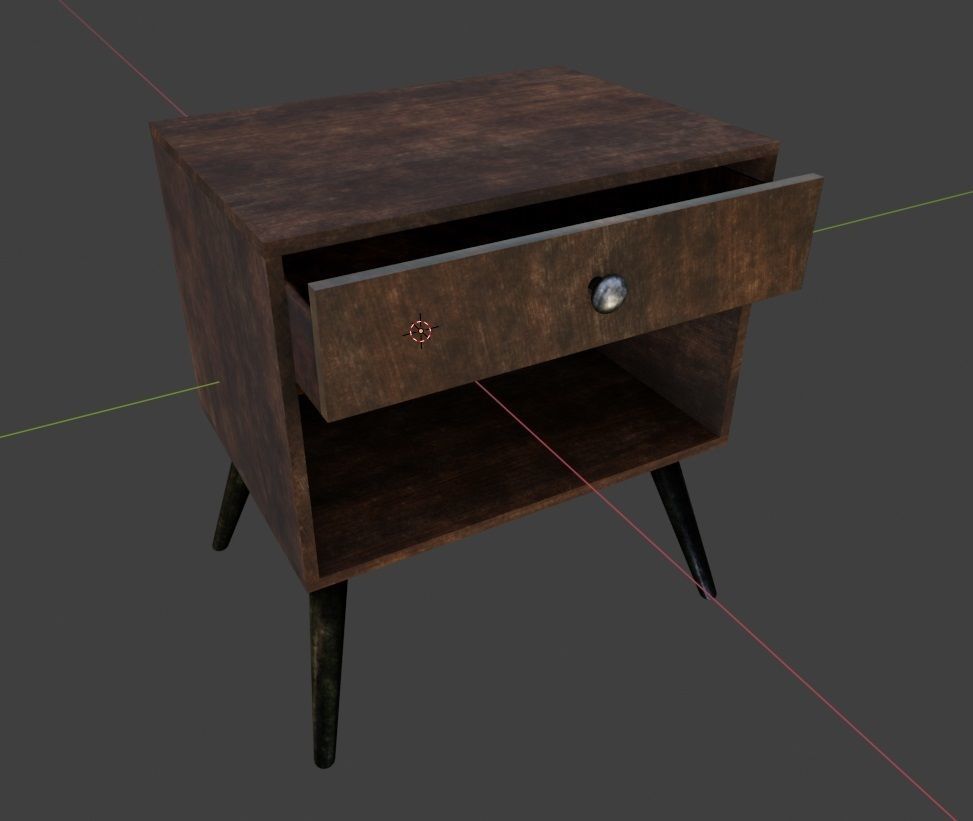 Bedside Table 3D Model Low-poly 3D model_5