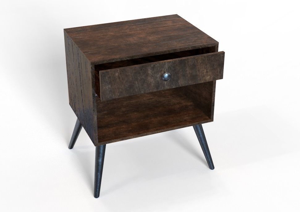 Bedside Table 3D Model Low-poly 3D model_4