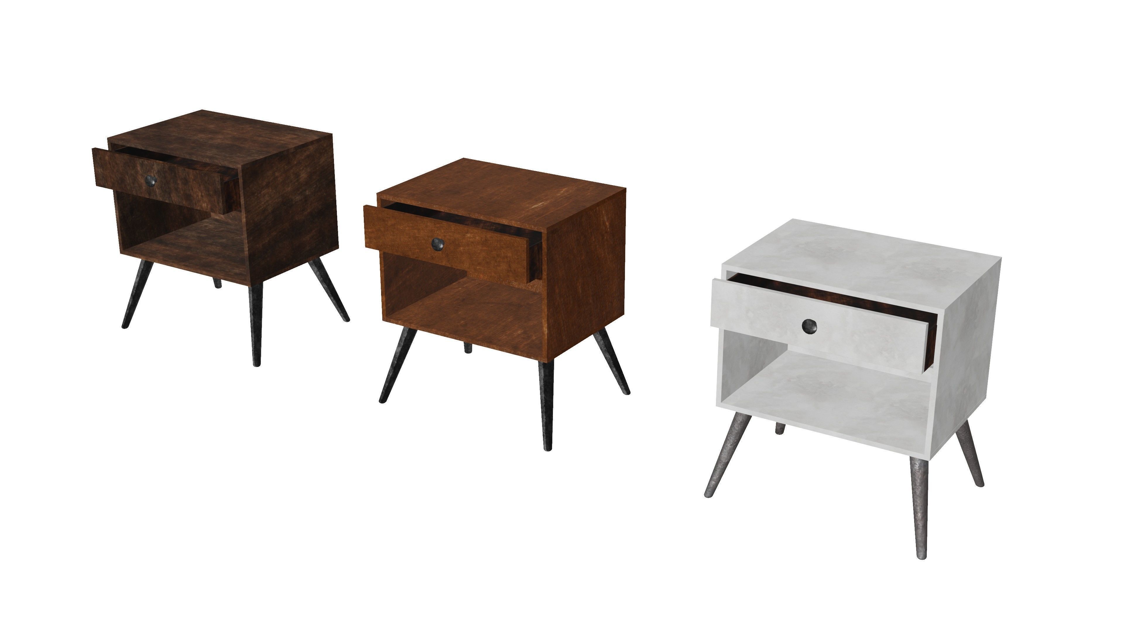 Bedside Table 3D Model Low-poly 3D model_2