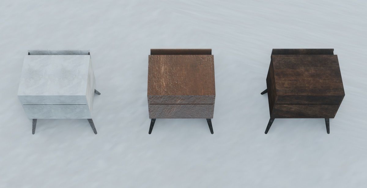Bedside Table 3D Model Low-poly 3D model_10
