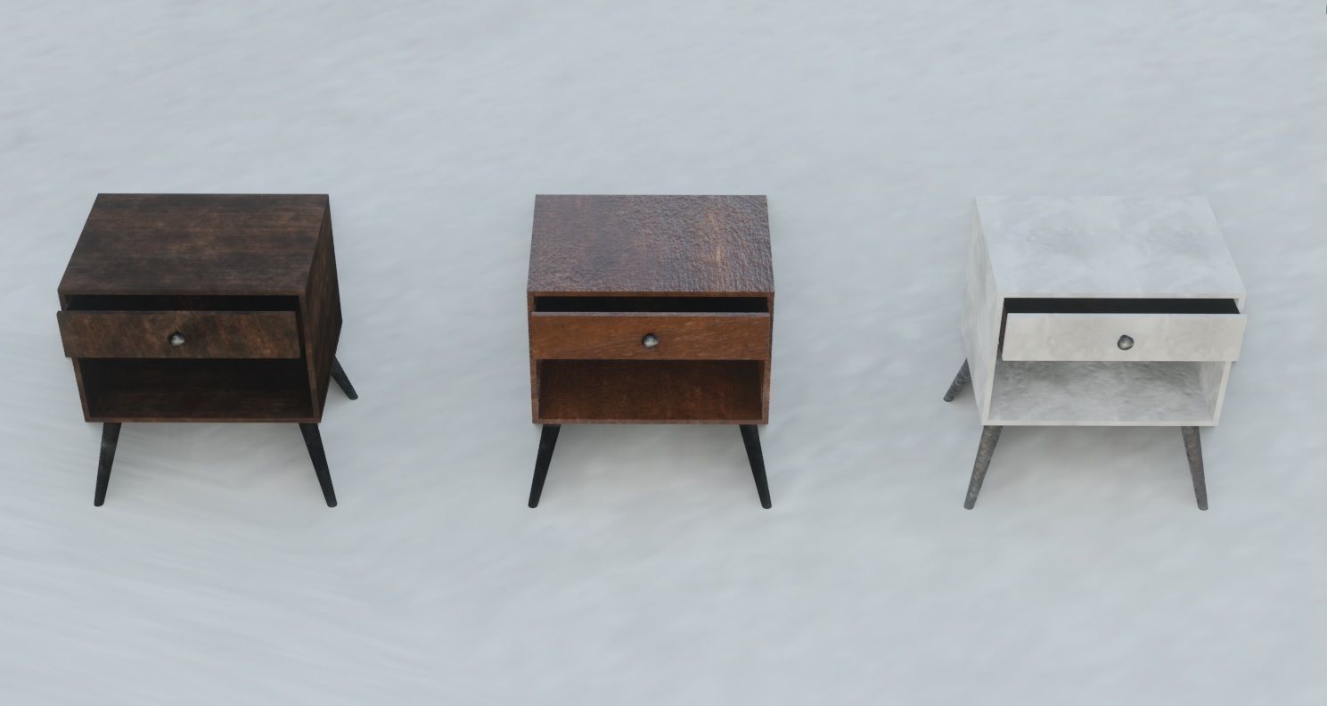 Bedside Table 3D Model Low-poly 3D model_12