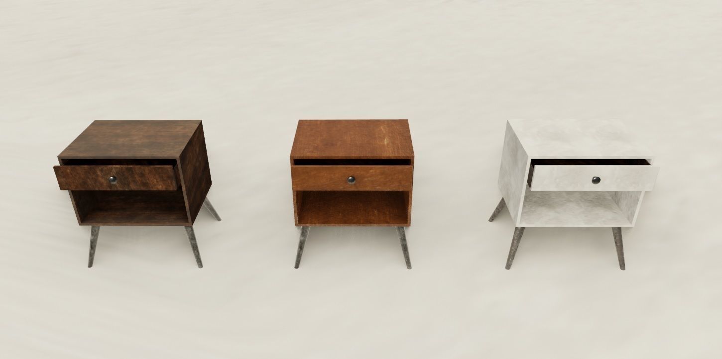 Bedside Table 3D Model Low-poly 3D model_3
