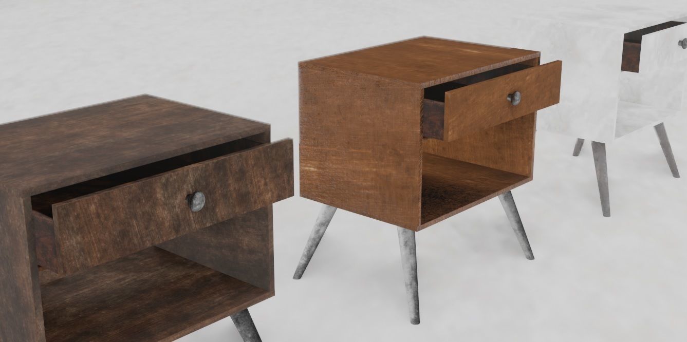 Bedside Table 3D Model Low-poly 3D model_6