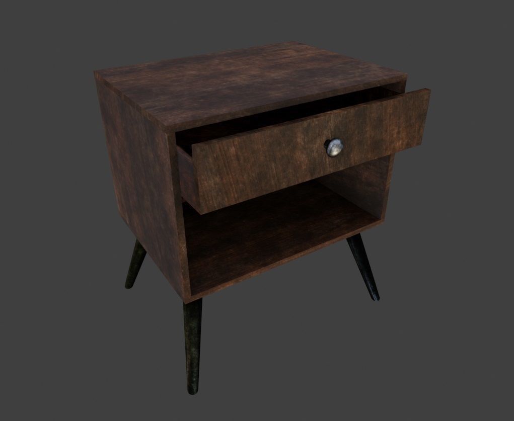 Bedside Table 3D Model Low-poly 3D model_18