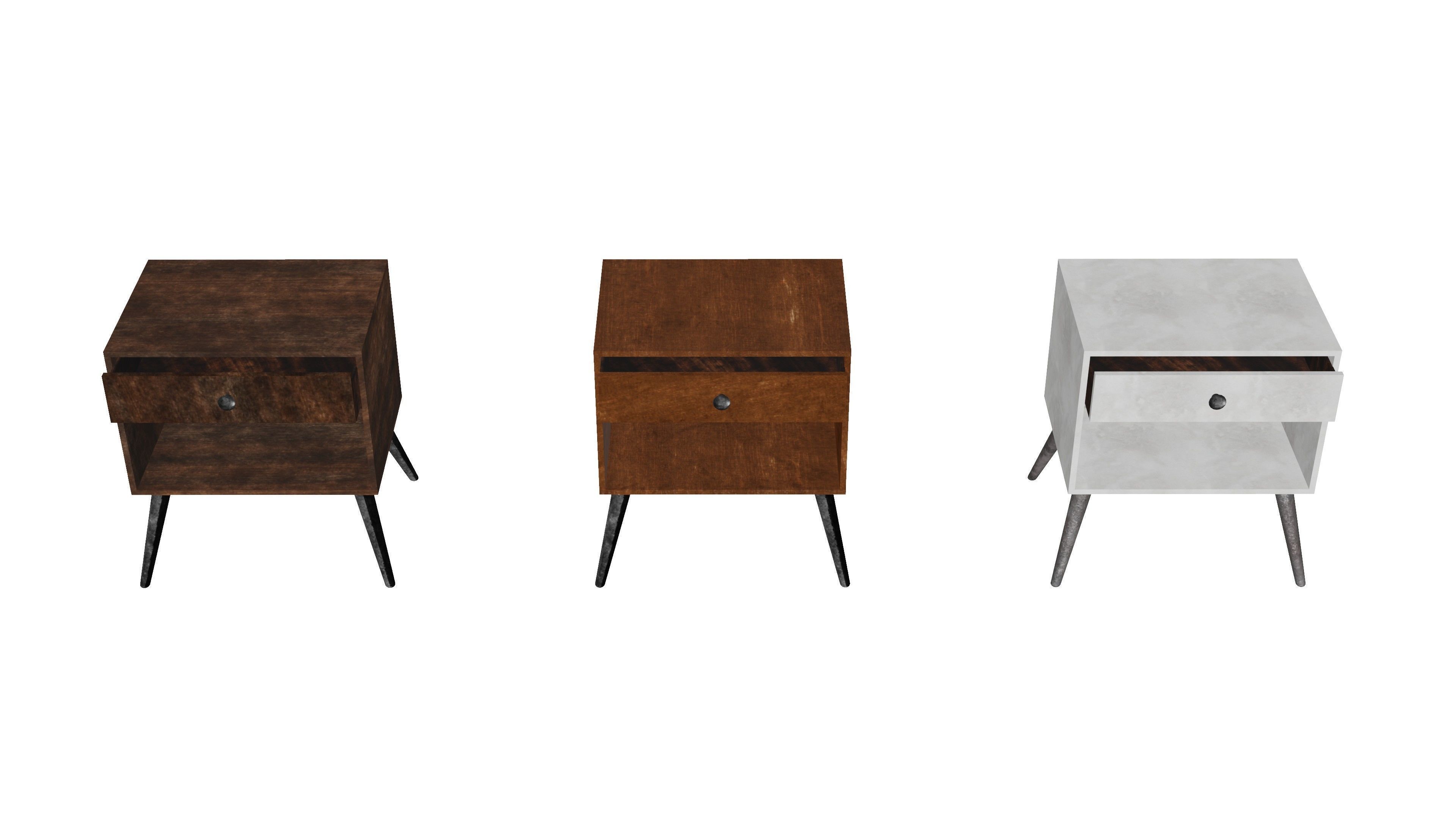 Bedside Table 3D Model Low-poly 3D model_7