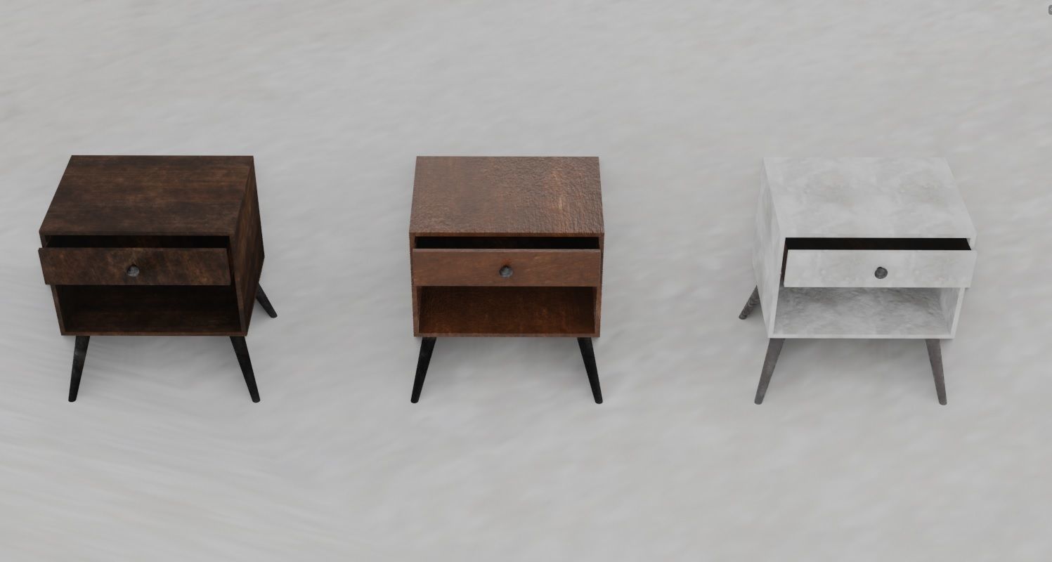 Bedside Table 3D Model Low-poly 3D model_16