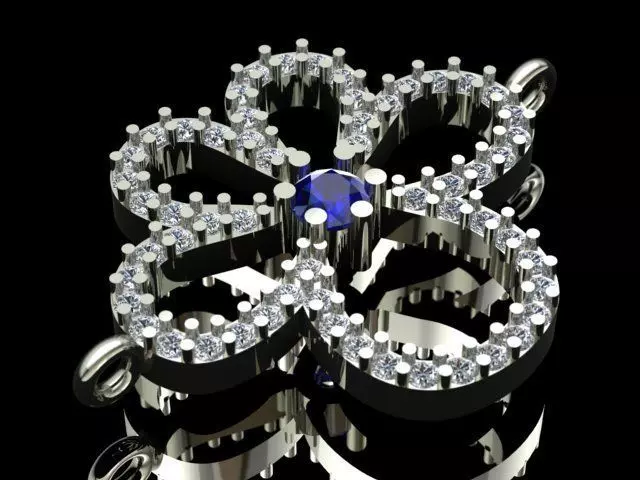 Diamond Clover Golden Necklace or Bracelet 3D print model