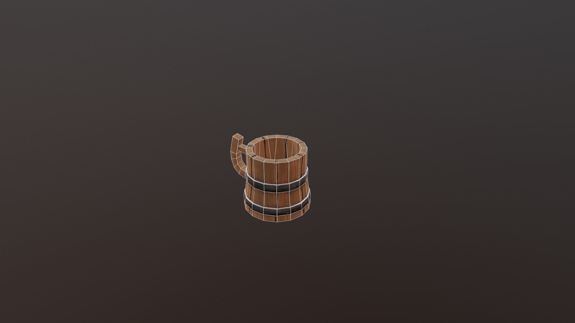 low poly Cup wooden beer mug Low-poly 3D model_4