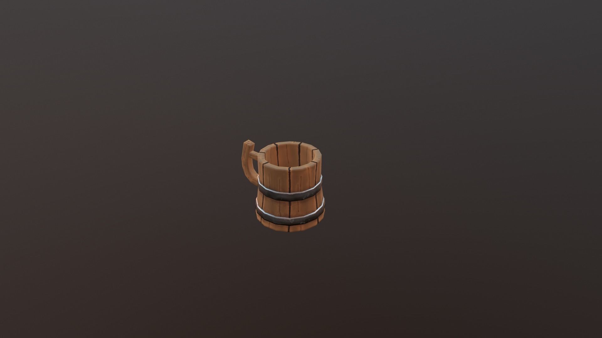 low poly Cup wooden beer mug Low-poly 3D model_5