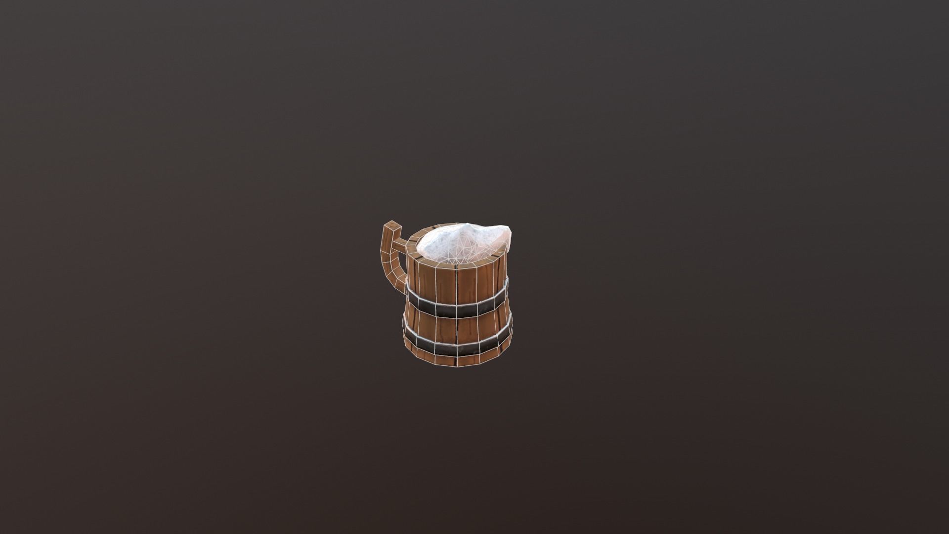 low poly Cup wooden beer mug Low-poly 3D model_7