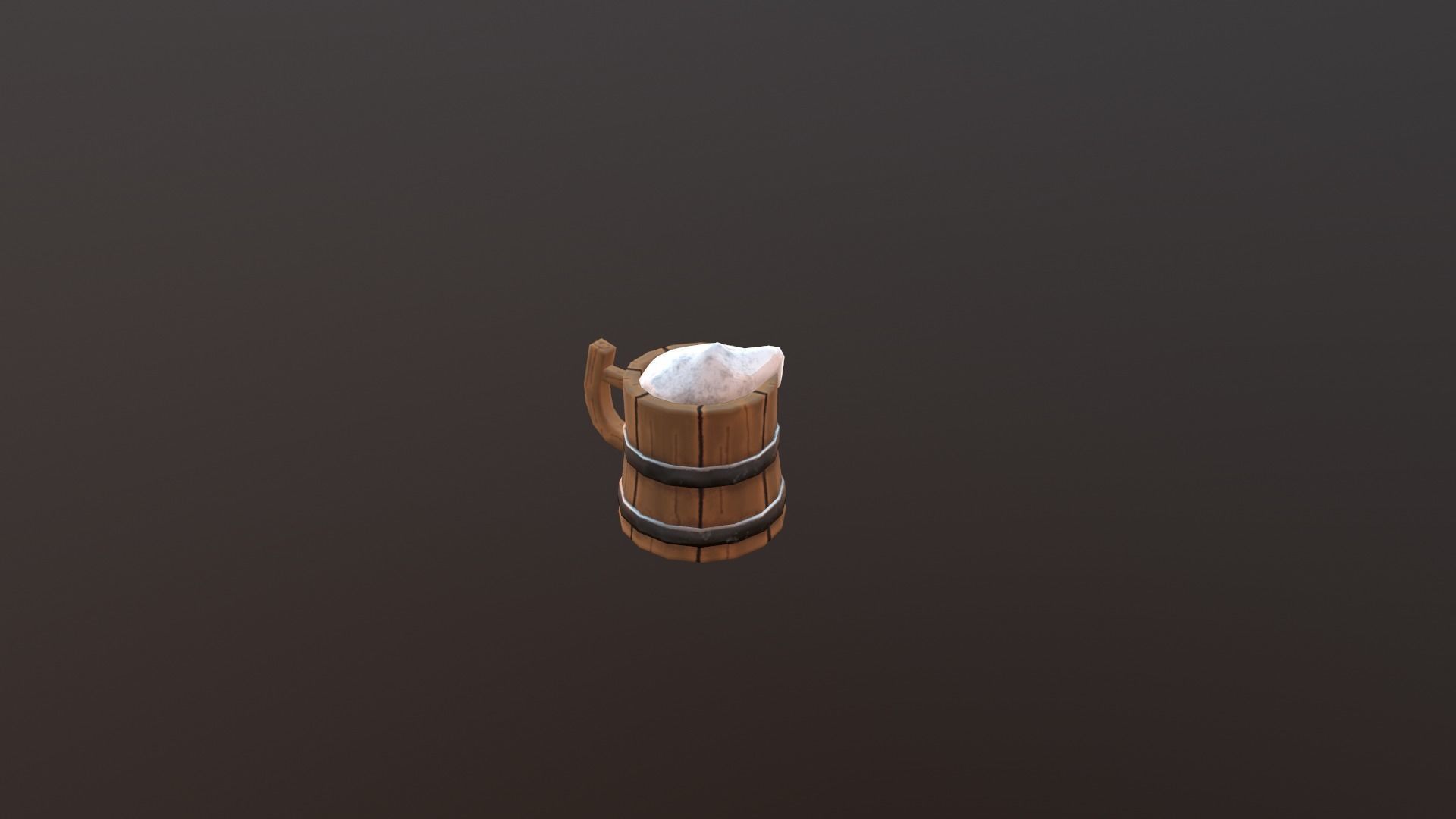 low poly Cup wooden beer mug Low-poly 3D model_6