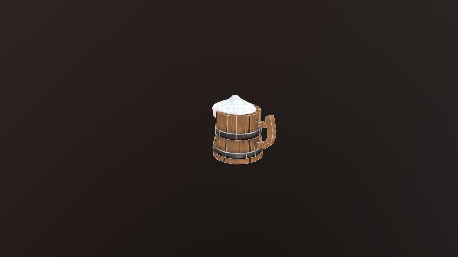 low poly Cup wooden beer mug Low-poly 3D model_8