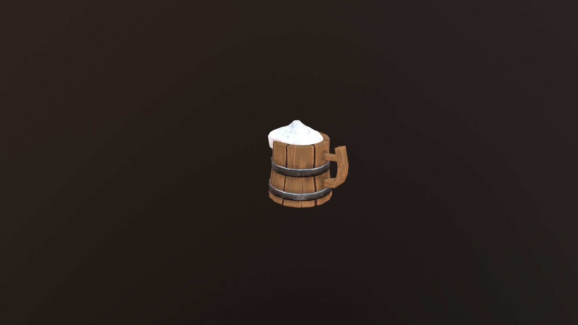 low poly Cup wooden beer mug Low-poly 3D model_9
