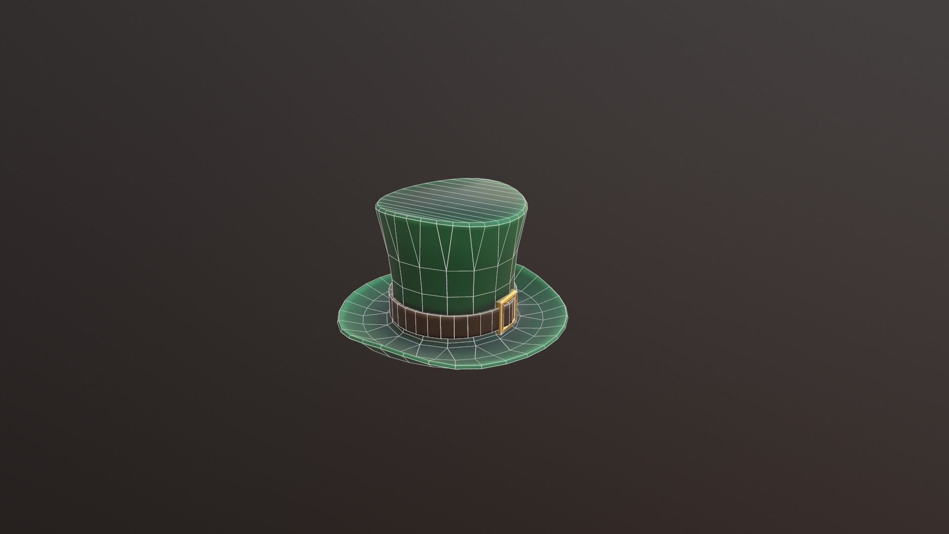 low poly Hat leprechaun Low-poly 3D model_2