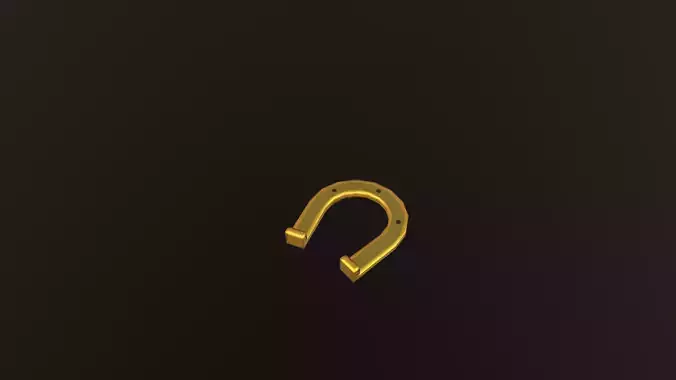 low poly Hourseshoe gold horseshoe