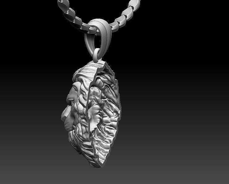 Lion pendant Silver Gold  Print Silver Gold  Print 3D print model_6