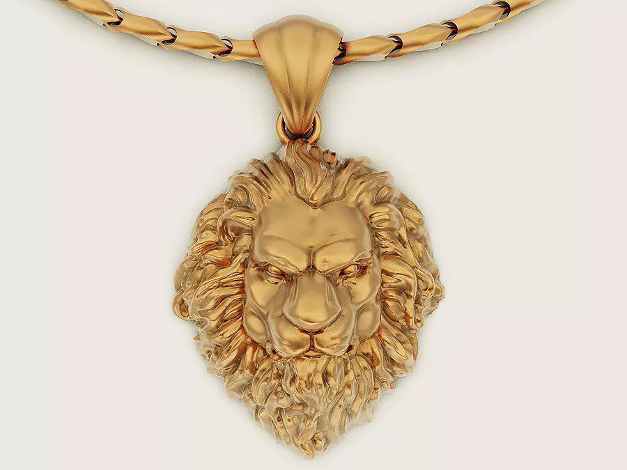 Lion pendant Silver Gold  Print Silver Gold  Print 3D print model_0